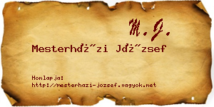 Mesterházi József névjegykártya