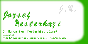 jozsef mesterhazi business card